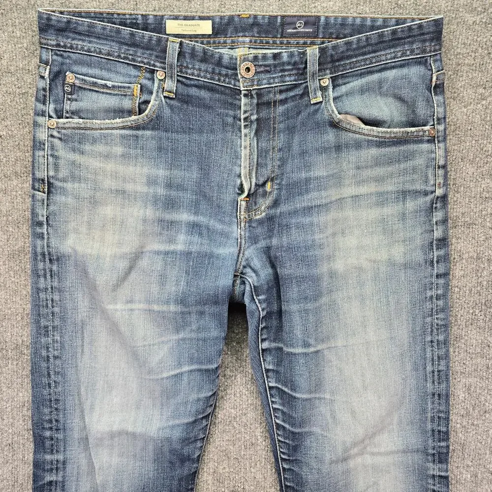 AG Adriano Goldschmied The Graduate Jeans Mens 34x34 (34x31) Blue Tailored Leg